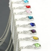 Jiaroswwei Necklace Scratch-resistant Minimalistic Alloy Heart-shaped Faux Crystal Bottle Choker Pendant Chain Women Gift